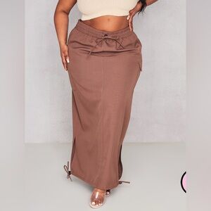 PrettyLittleThing Brown Maxi Skirt